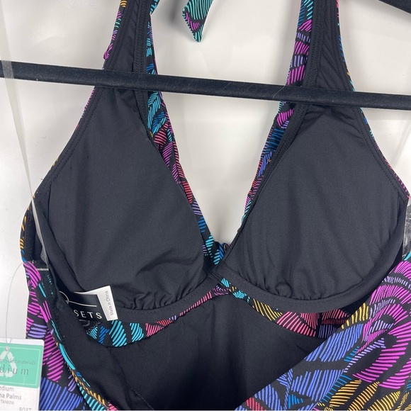 NEW Sunsets Heidi Halter Tankini Swim Suit Top Panama Palms Women's Size Medium - Picture 6 of 8
